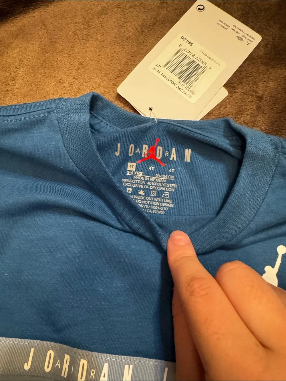 Jordan Blue and Light Blue Kids Two-Tone Short Pajama Set